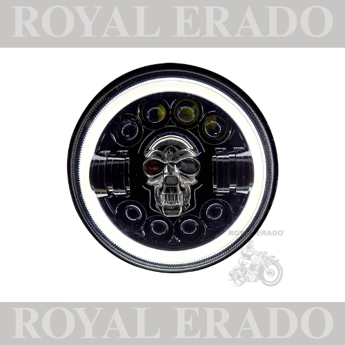 ROYAL ERADO 7" SKULL head light for royal enfield classic , electra , standard