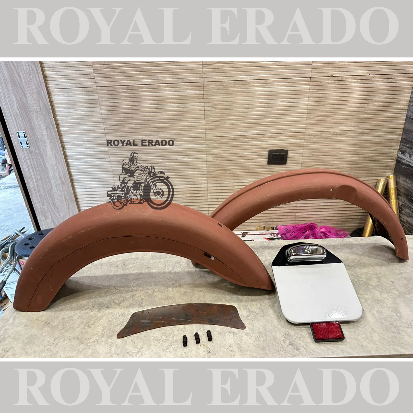 vintage 1962 royal enfield g2 model style mudguard with front and rear mudguard with no plate