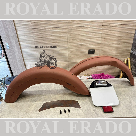 vintage 1962 royal enfield g2 model style mudguard with front and rear mudguard with no plate