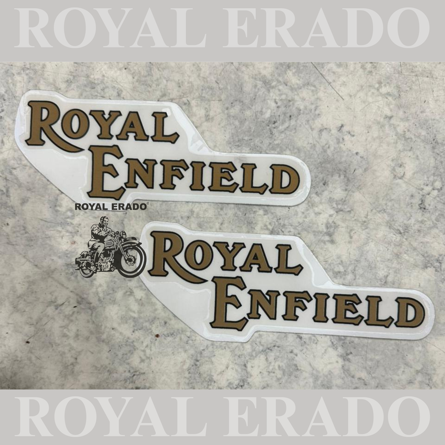 Tank sticker Royal Enfield Classic Electra Standard in Golden color