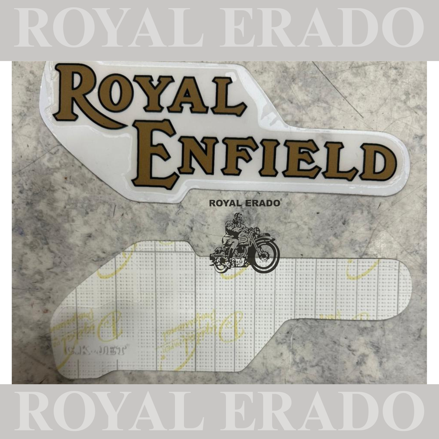 Tank sticker Royal Enfield Classic Electra Standard in Golden color