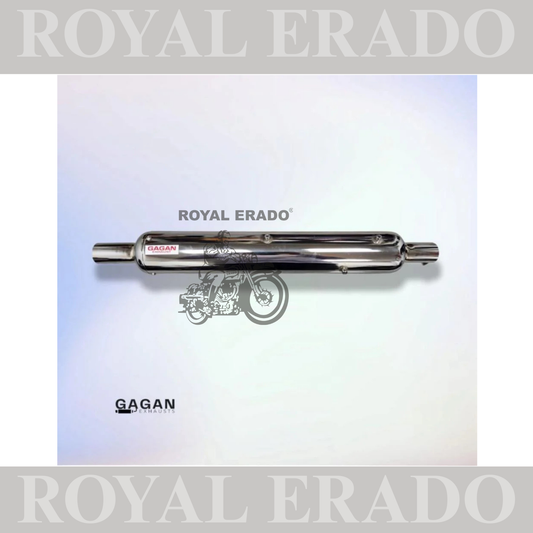 REPLICA CHALLAN FREE SILENCER EXHAUST CHROME FOR ROYAL ENFIELD CLASSIC , ELECTRA , STANDARD