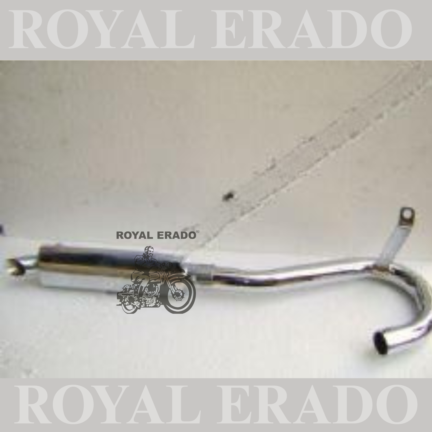 Royal Enfield vintage g2 style trials silencer in chrome
