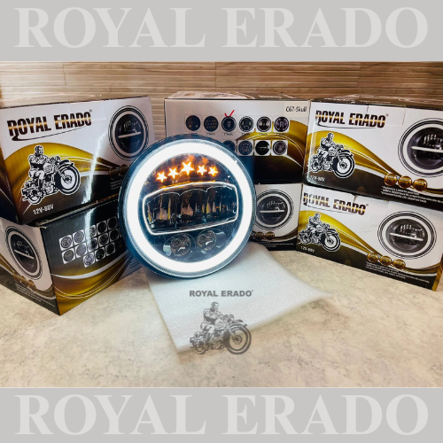ROYAL ERADO 7" 5 STAR head light for royal enfield classic , electra , standard