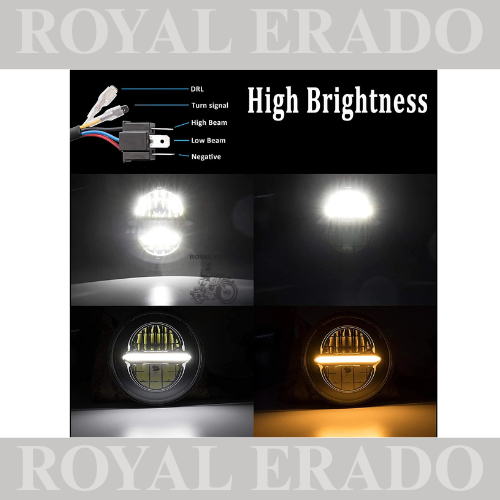 ROYAL ERADO 7" MINIUS head light for royal enfield classic , electra , standard