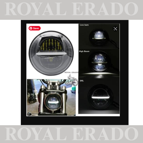 ROYAL ERADO 7" MINIUS head light for royal enfield classic , electra , standard