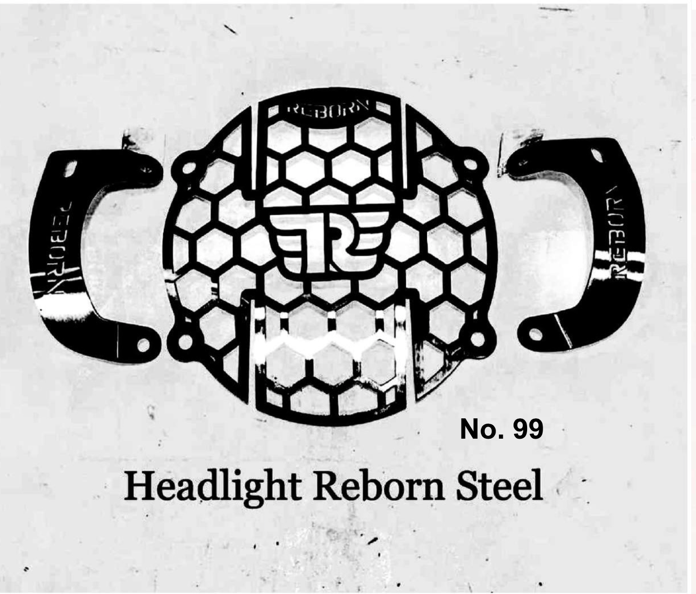 reborn head light grill black