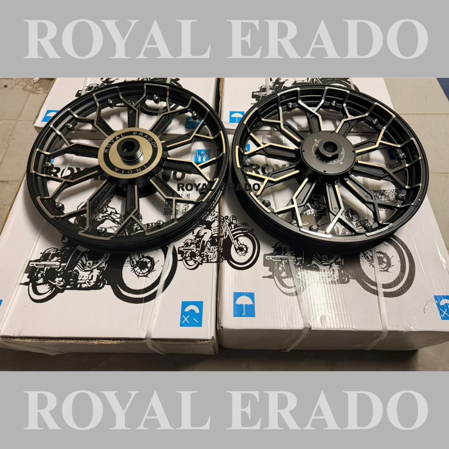 Royal Erado 5808 UV design Harley design Alloy Wheel set for Classic single disc