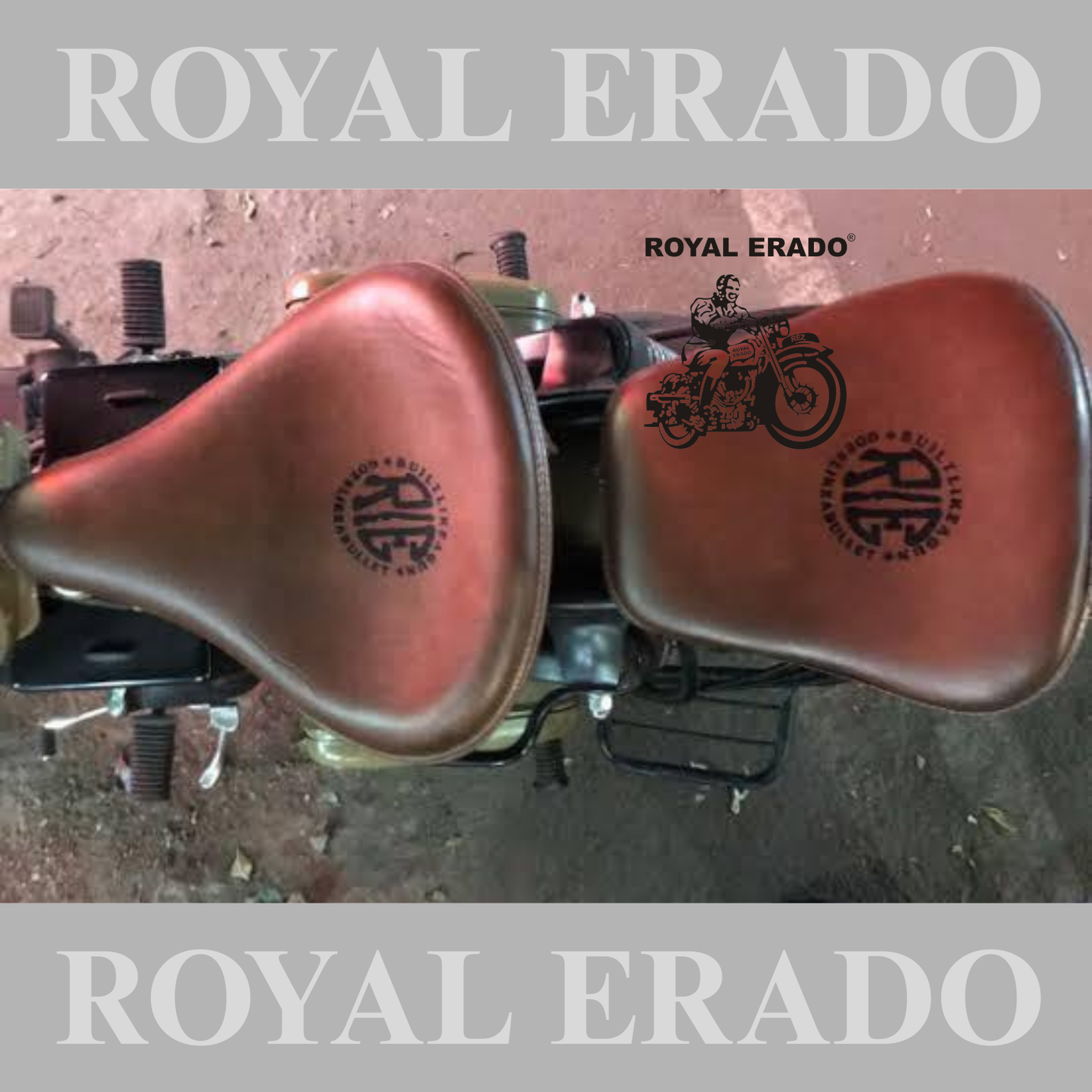 Royal Enfield vintage style 1962 old model g2 kabir singh seat in leather with spring for Reborn Classic Electra and Standard.