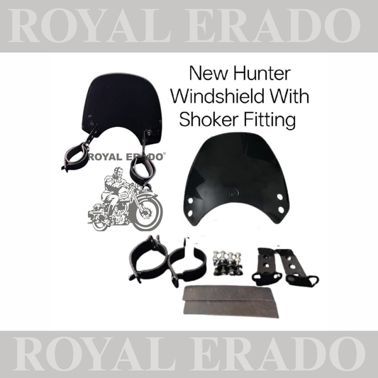 Royal Enfield Hunter 350cc windshield with shocker fitting