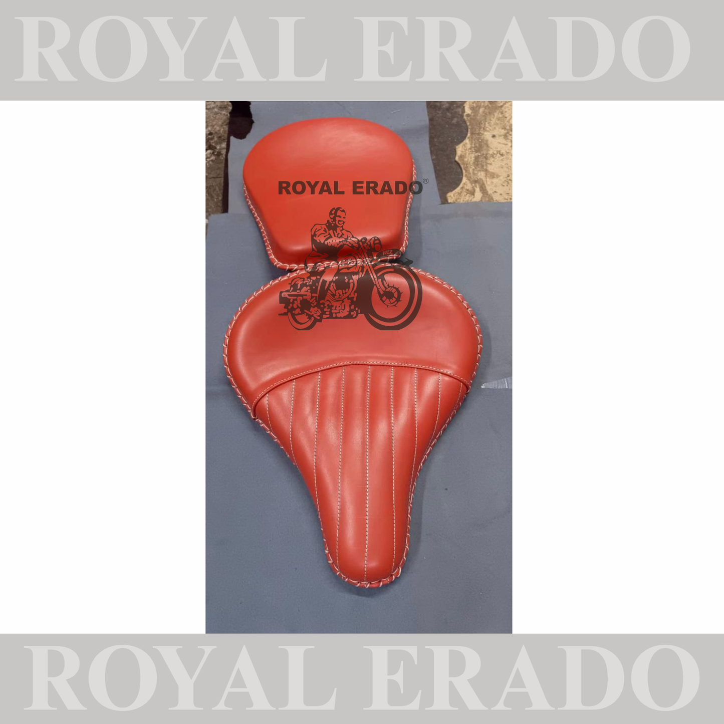 Royal Enfield leather seat for Classic Electra and Standard Kabir sing style orangish red seat with springs
