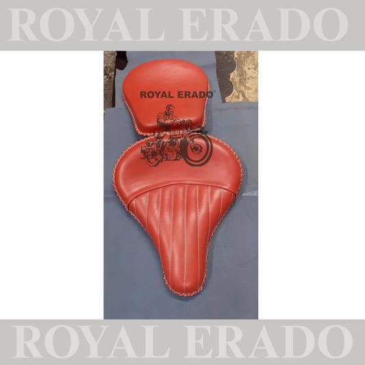 Royal Enfield leather seat for Classic Electra and Standard Kabir sing style orangish red seat with springs