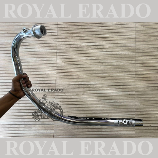 Royal Enfield Reborn Classic and New Standard Battalion 2025 model double sensor free flow bend pipe in chrome for loud sound