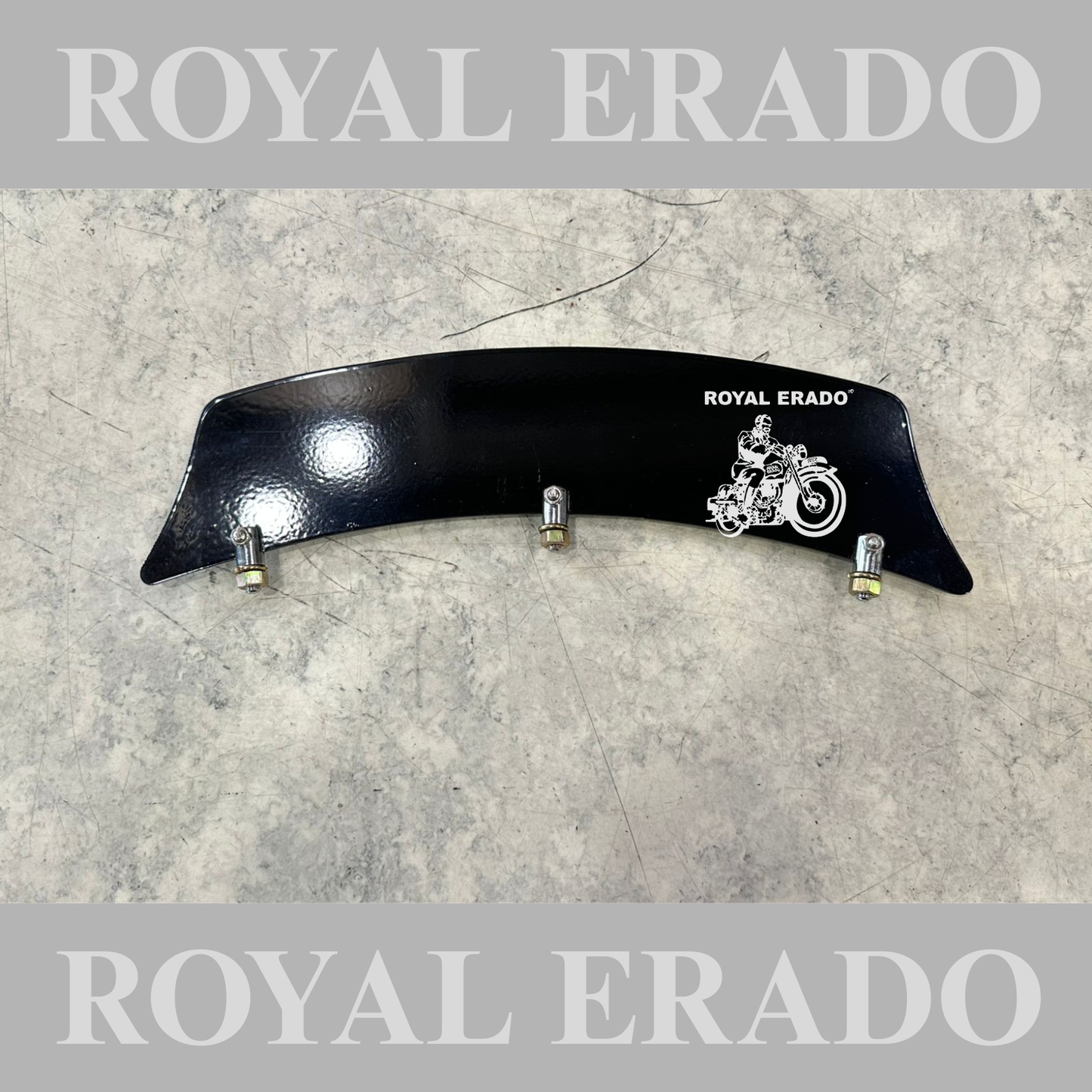 Royal Enfield g2 model vintage 1962 old model black number plate for front mudguard with chrome fixing nut khutti fit to Battalion Standard bullet Electra Classic Reborn.