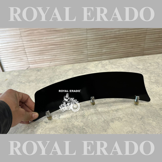 Royal Enfield g2 model vintage 1962 old model black number plate for front mudguard with chrome fixing nut khutti fit to Battalion Standard bullet Electra Classic Reborn.