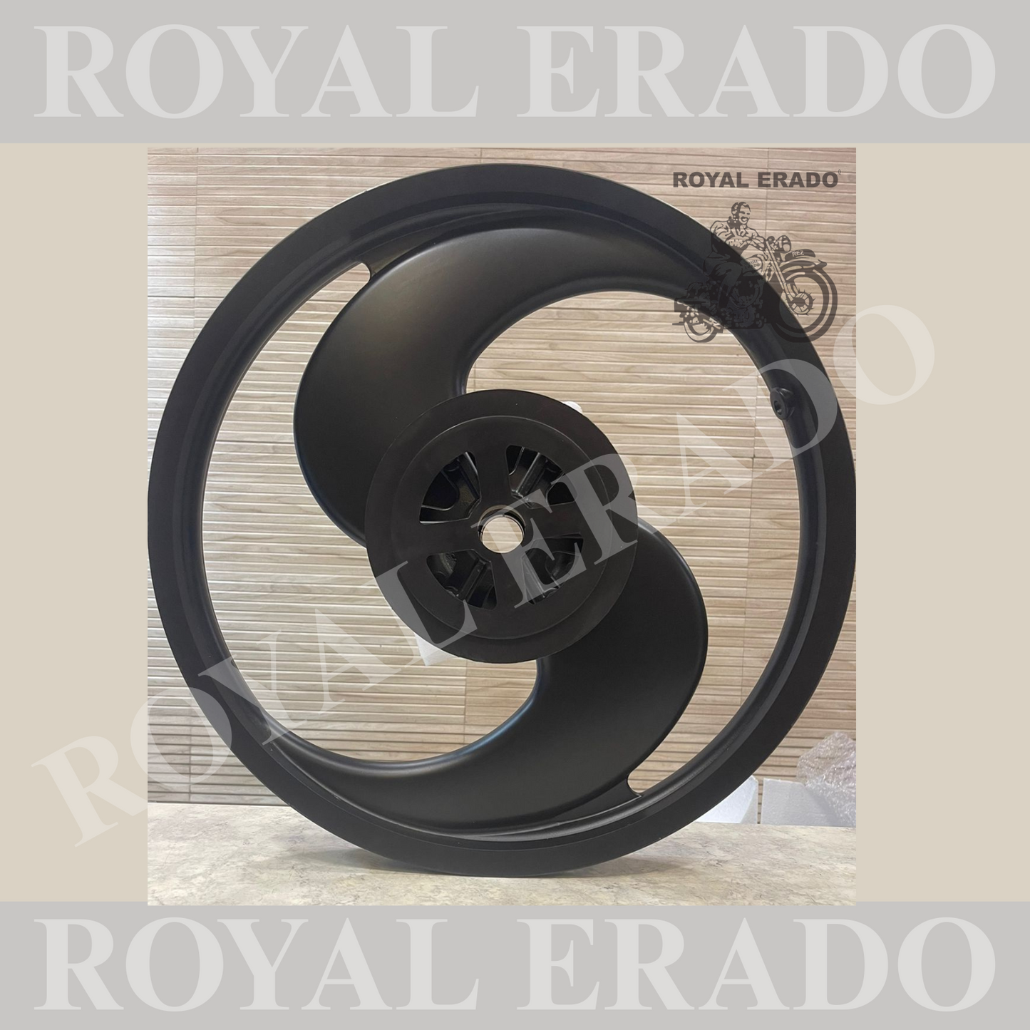 PAJERO 2 Spokes Broad S designed black Alloy Wheel for STANDARD ABS Royal-Enfield Bullet X 350CC, Electra, Thunderbird 2010 model