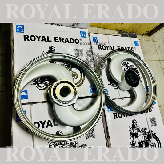 ROYAL ERADO 2 Spokes S design Alloy Wheel for STANDARD ABS Royal-Enfield Bullet X 350CC, Electra, Thunderbird 2010 model