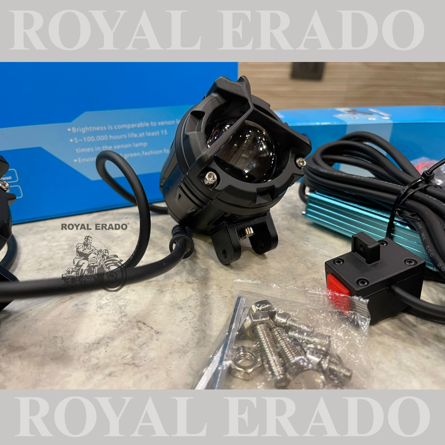 Universal Mercedes style fog light HJG for toyal enfield classic electra standard jawa harley with 3 features yellow , white and yellow white both