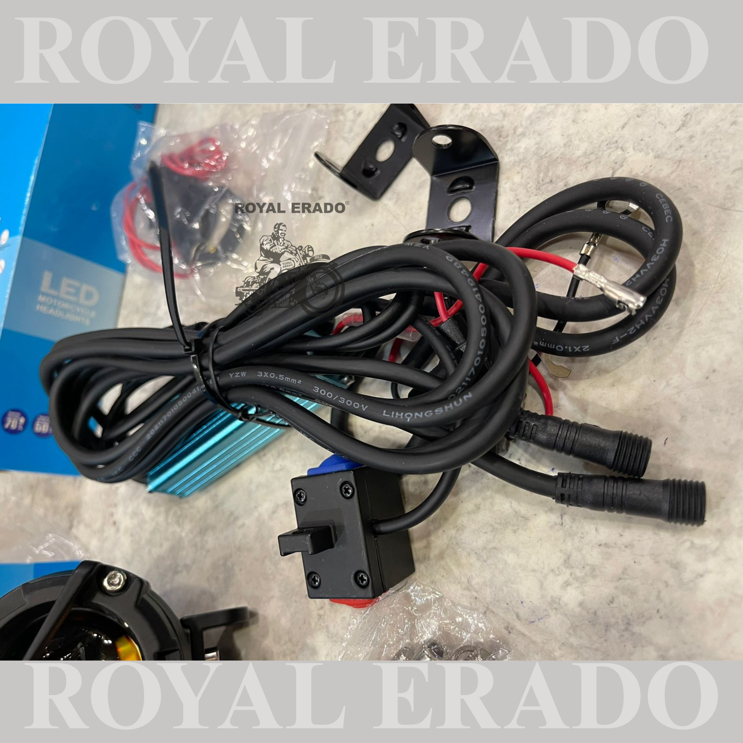 Universal Mercedes style fog light HJG for toyal enfield classic electra standard jawa harley with 3 features yellow , white and yellow white both