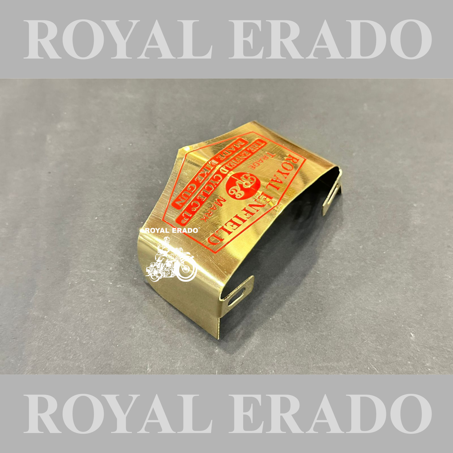 Royal Enfield Vintage British style made in England made like a gun logo Vintage 1962 old g2 model tail light shade in brass engraved