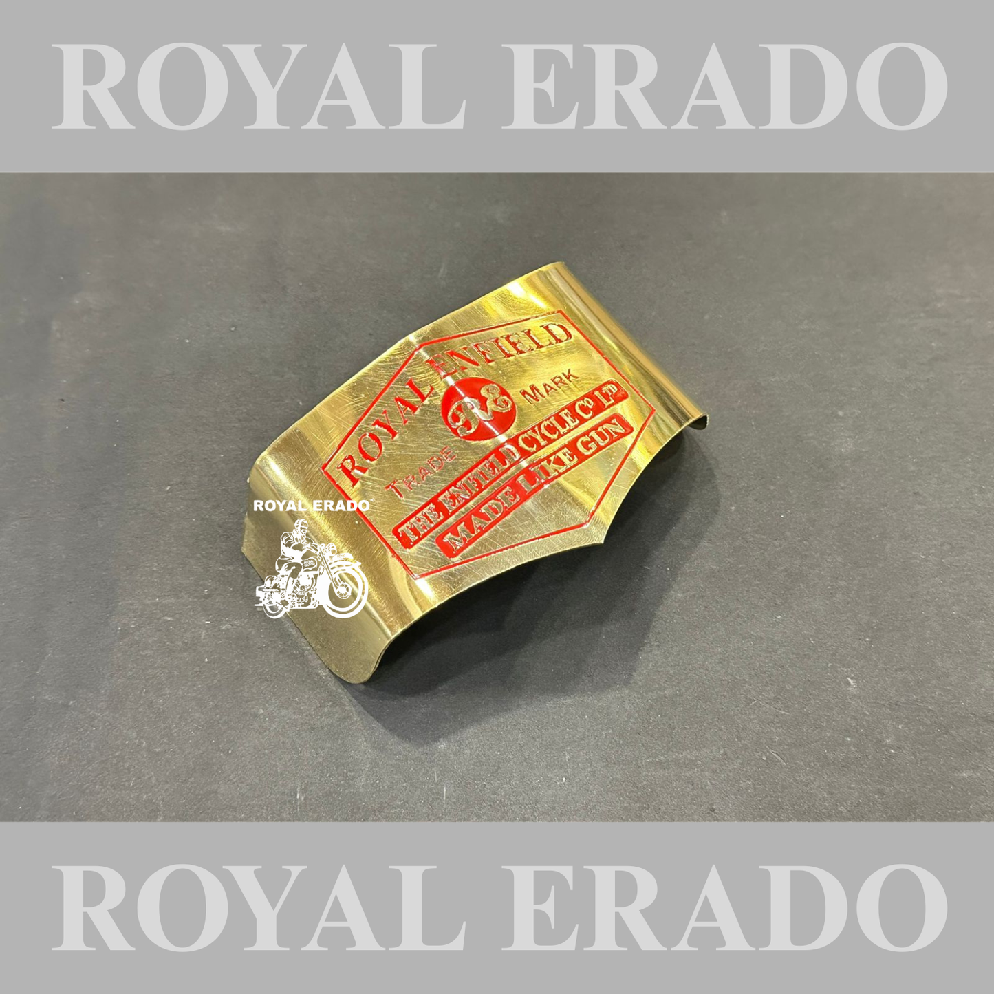 Royal Enfield Vintage British style made in England made like a gun logo Vintage 1962 old g2 model tail light shade in brass engraved