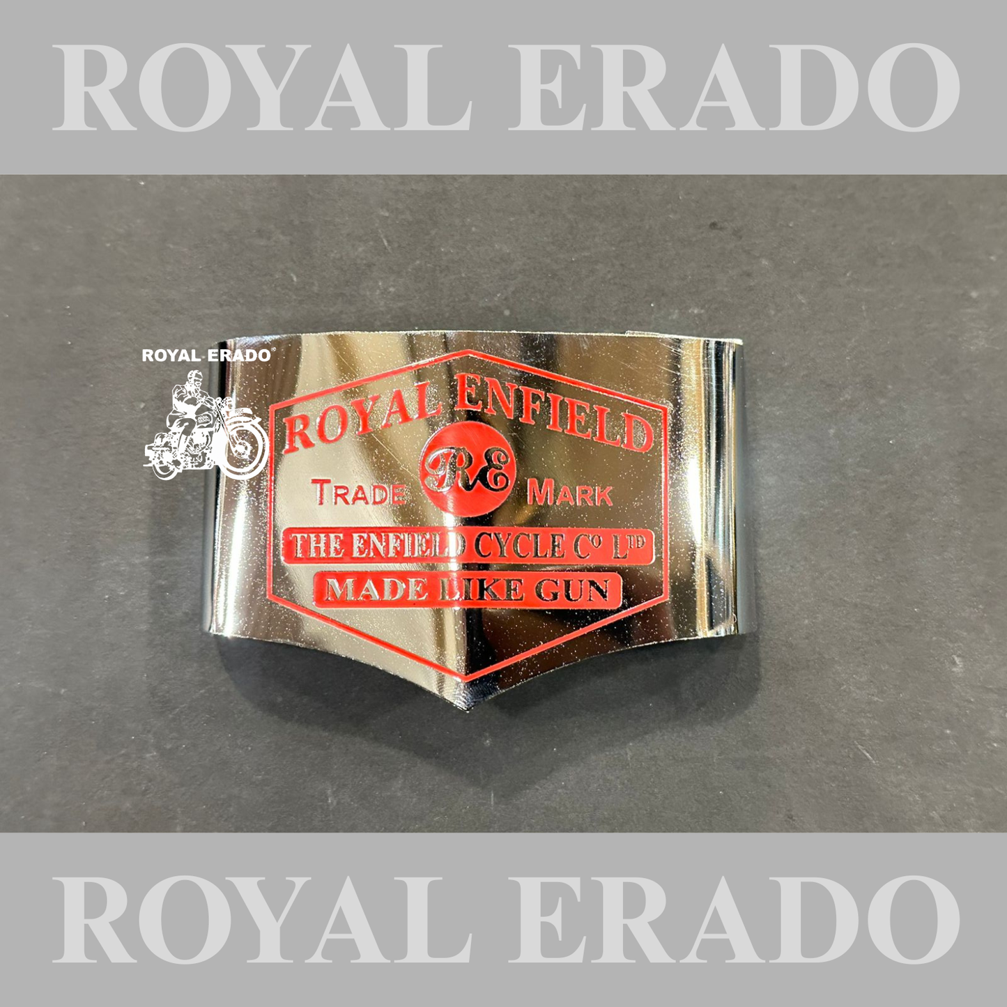 Royal Enfield Vintage British style made in England made like a gun logo Vintage 1962 old g2 model tail light shade in chrome engraved