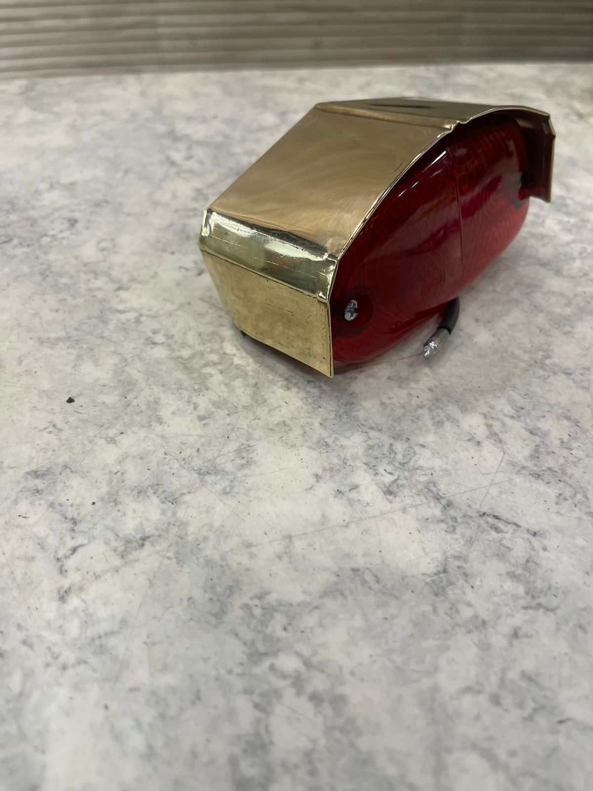 BRASS TAIL LIGHT SHADE PEAK FIT FOR VINTAGE ROYAL ENFIELD