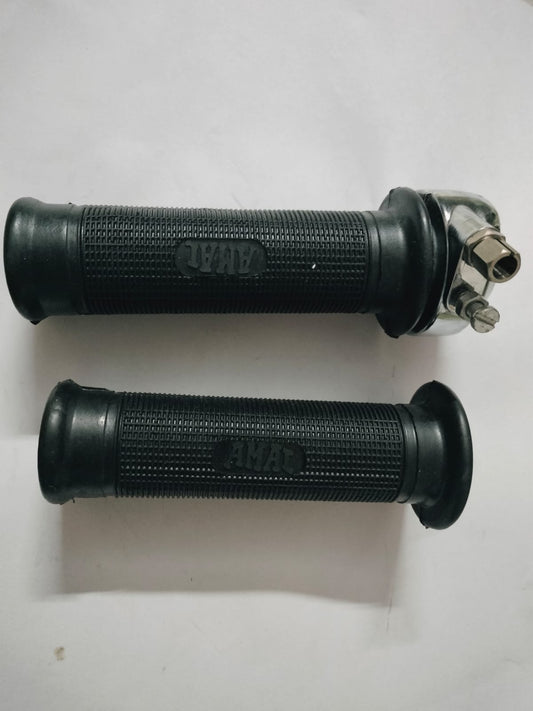 NEW ROYAL ENFIELD CHROME G2 VINTAGE OLD 62 MODEL TYPE HANDLE GRIP WITH THROTTLE 7/8" HANDLE BAR.