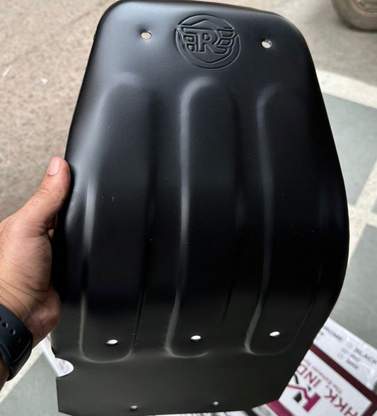 Royal Enfield classic reborn 350 & meteor 350 sump guard black aluminum with fittings.