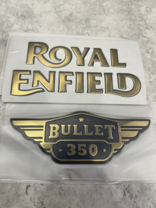 Universal golden sticker set for tank and tool box for classic Electra standard 350.