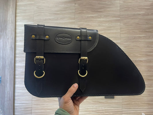 Harley style leather bag for royal enfield classic electra and standard.