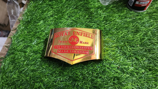 Royal Enfield vintage tail light shade in brass with made like a gun logo for g2 model.