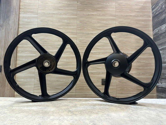 SPLENDOR 5 SPOKE ORIGINAL BLACK ALLOY WHEELS TYPE DESIGN FOR SPLENDOR BIG DRUM.