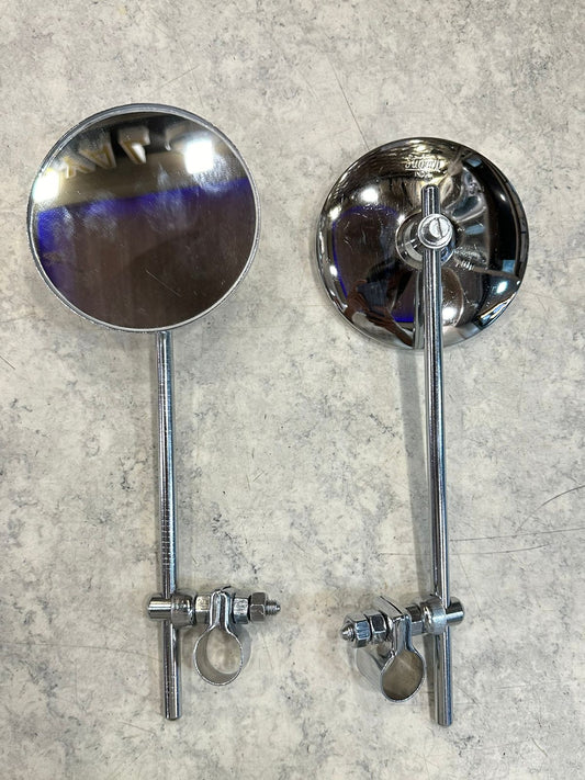 Straight rod mirror handle bar fitting in metal vintage g2 old model style for royal enfield standard electra classic.