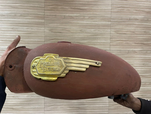 Vintage royal enfield g2 old model style tank with brass monogram for standard electra classic