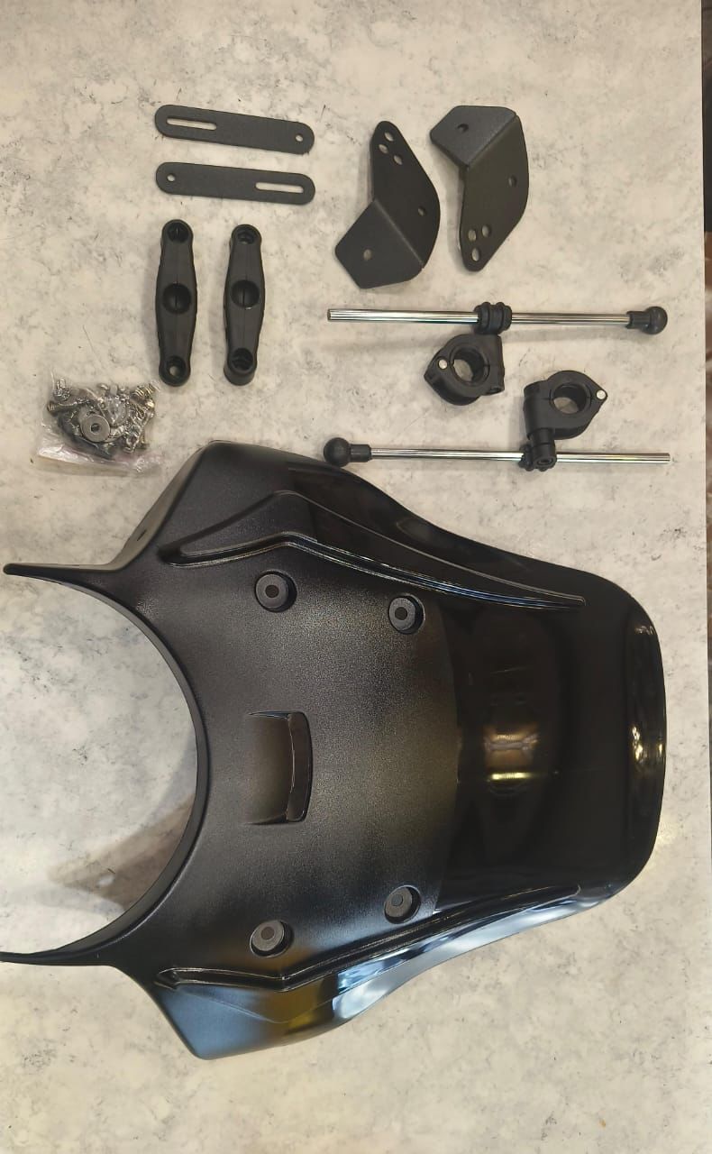 Royal Enfield interceptor 650 himalayan  hunter 350 meteor windshield visor with fitting in black