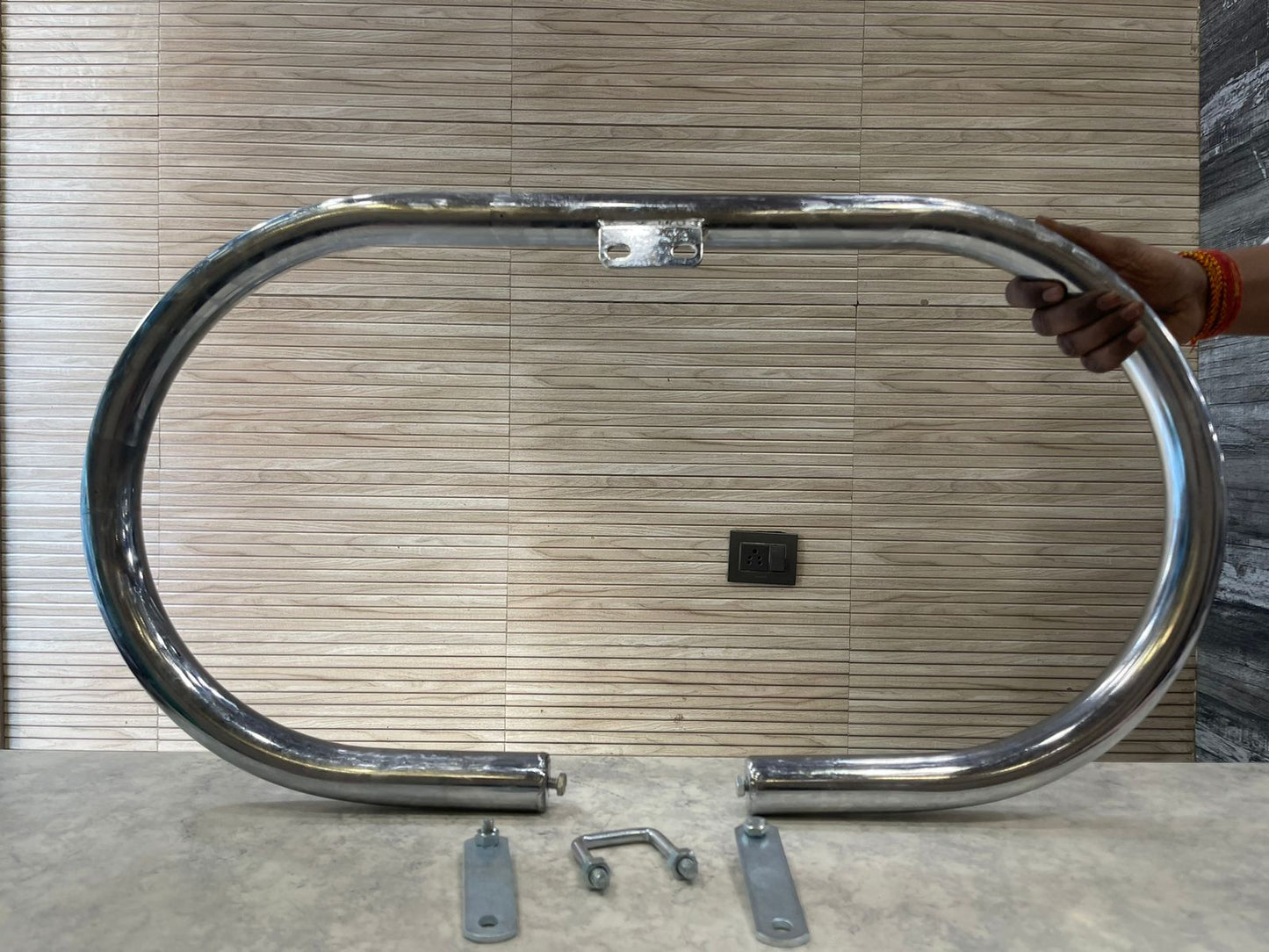 Royal enfield vintage g2 old model style oval legguard leg guard crash bar for standard electra classic in chrome