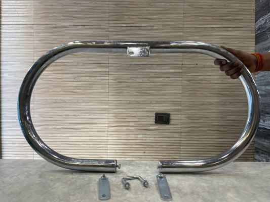 Royal enfield vintage g2 old model style oval legguard leg guard crash bar for standard electra classic in chrome