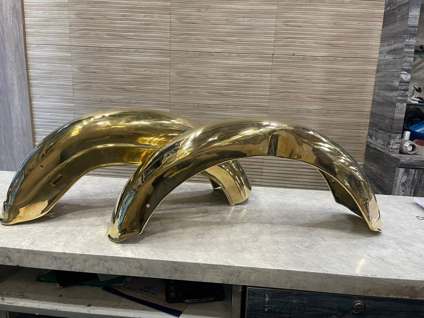 Royal Enfield Standard 350cc Mudguard in brass vintage style