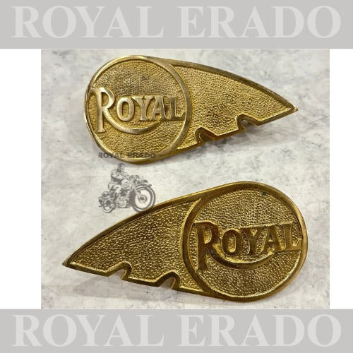 Tool box wing monogram in brass for royal Enfield Reborn Classic Electra and Standard Battalion , You would have to make holes in order to fix it