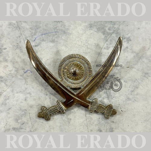 Dal Talwar dhal Talwar sward monogram in brass for Royal Enfield Classic Electra and Standard Meteor 350 Hunter 350 Battalion Universal for all bikes