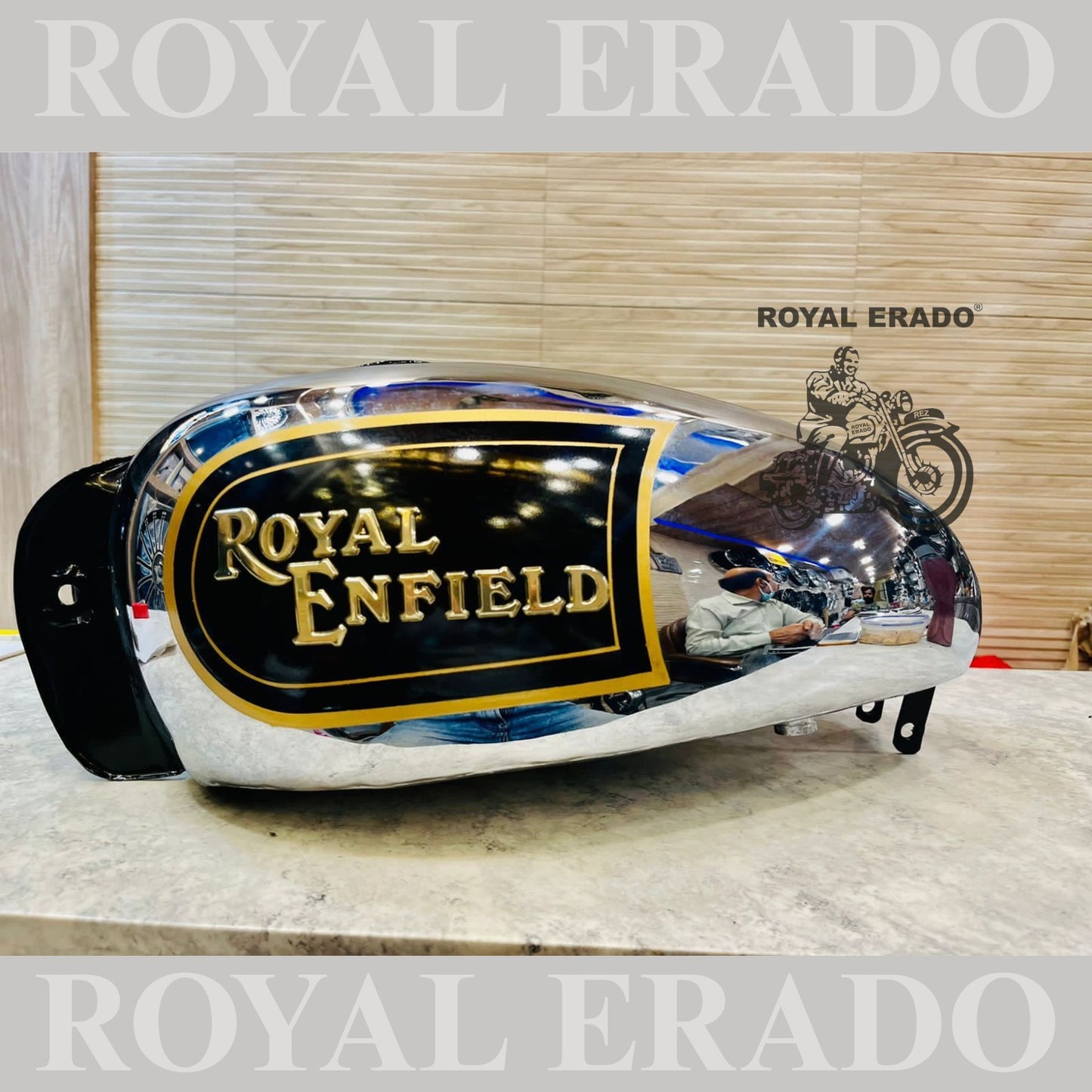 Royal Enfield Classic chrome Electra Standard vintage style old model g2 tank in black and chrome
