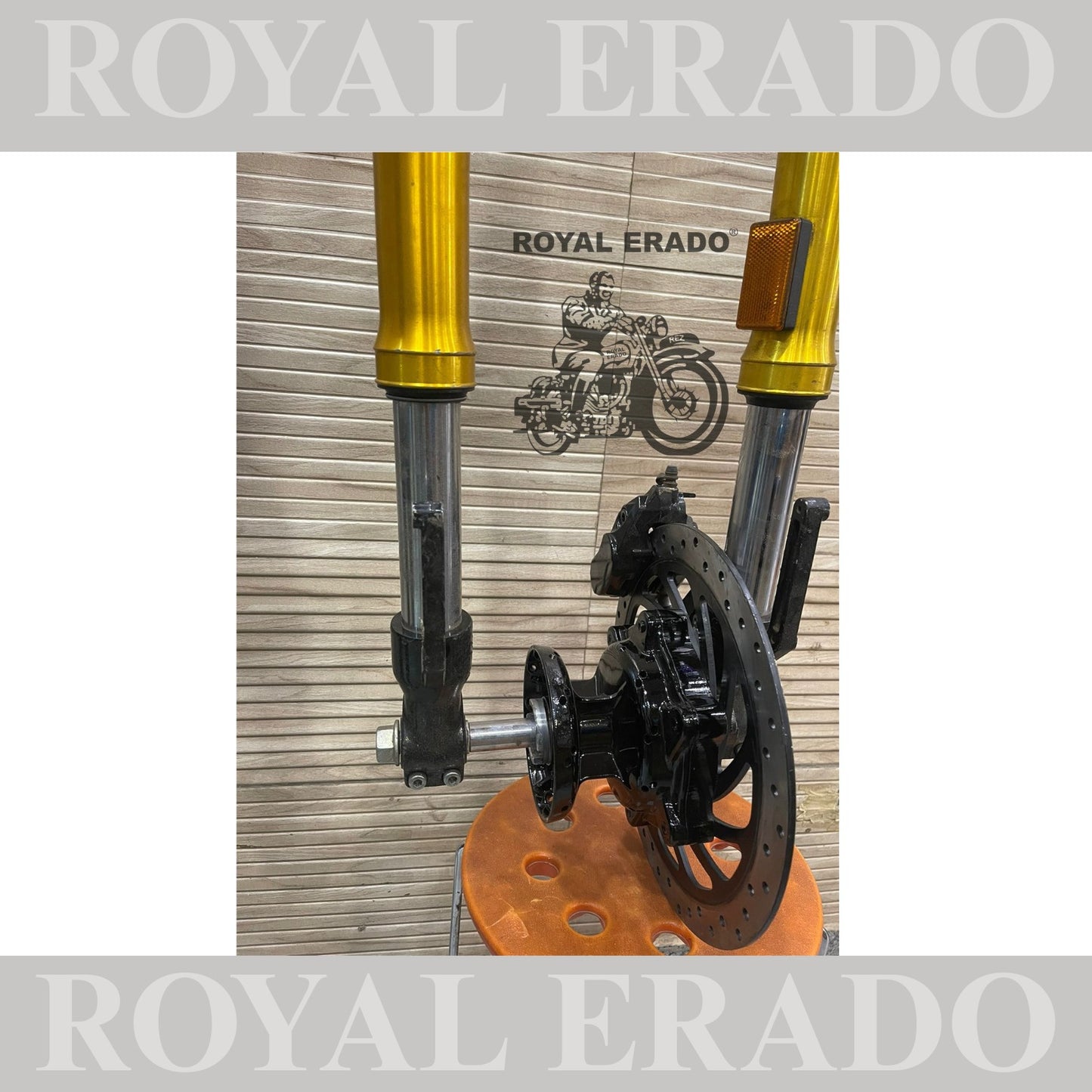 Inverted for BMW has been modified to fit to Classic Electra or Standard for putting 130 number tyre at front with disc fitting