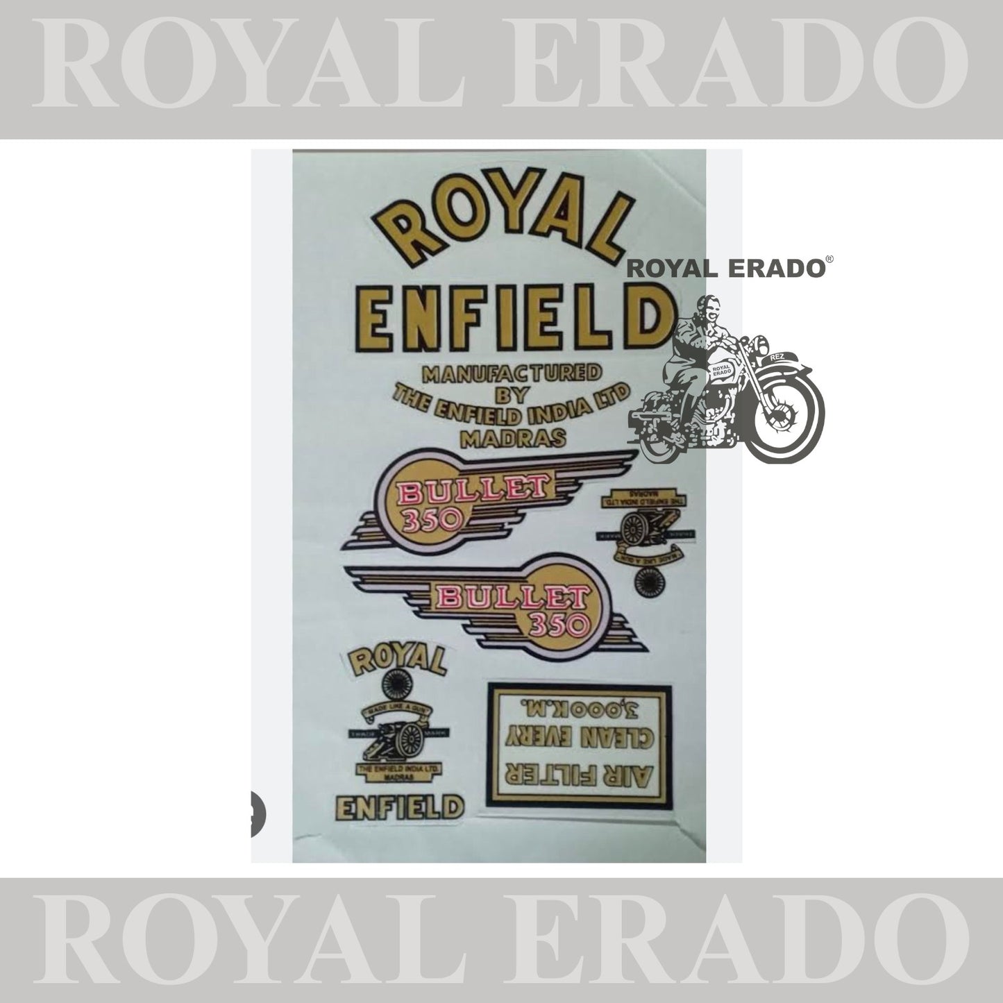 Royal Enfield 350 standard vintage old model g2  sticker kit set