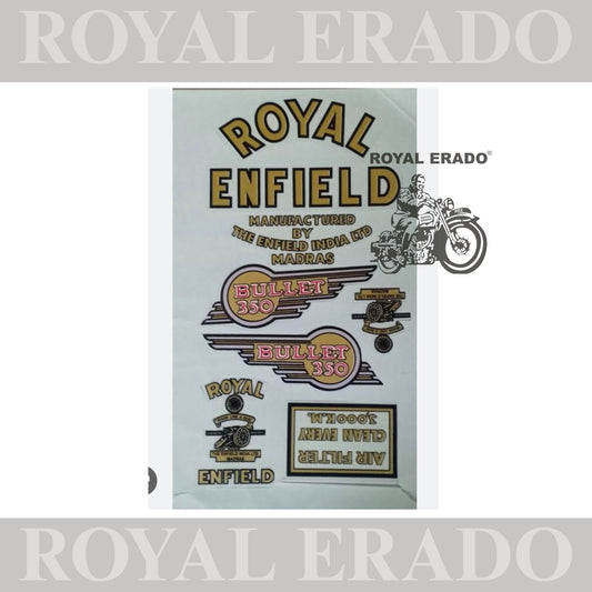 Royal Enfield 350 standard vintage old model g2  sticker kit set