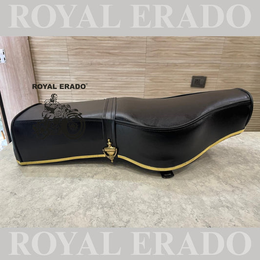 Royal Enfield Classic Electra Standard vintage old model g2 style seat with brass buckle and golden plastic beading