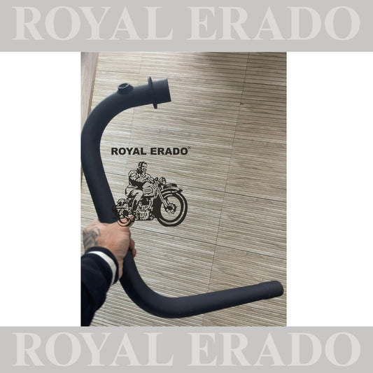 Royal Enfield meteor 350 and classic reborn bend pipe in black free flow for loud sound