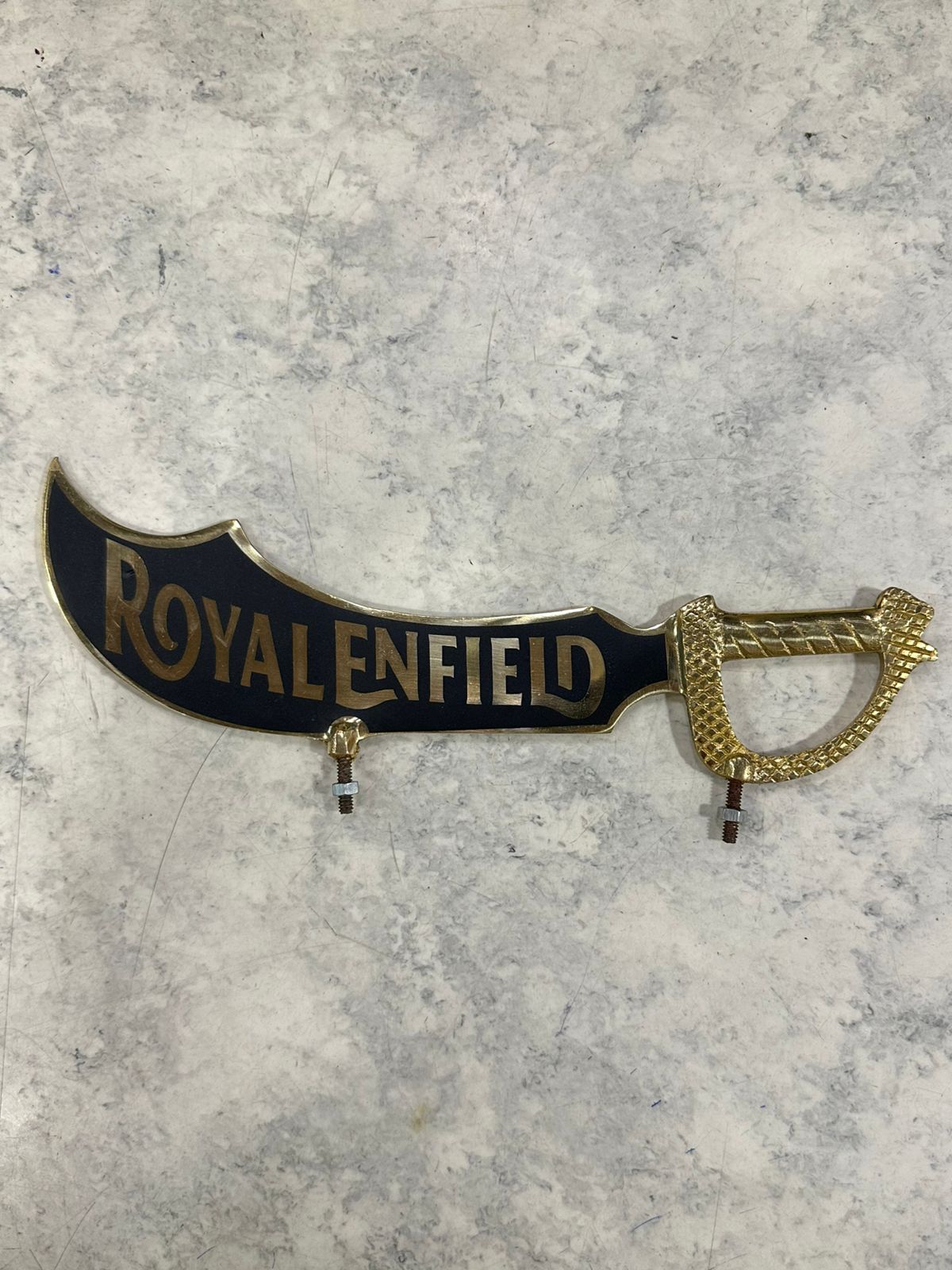 Royal Enfield Reborn Classic Electra Standard Battalion Meteor 350 , Super Meteor 650 , Hunter 350 Brass Front mudguard Talwar number plate