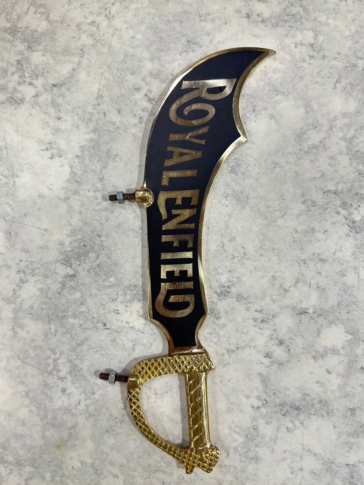 Royal Enfield Reborn Classic Electra Standard Battalion Meteor 350 , Super Meteor 650 , Hunter 350 Brass Front mudguard Talwar number plate