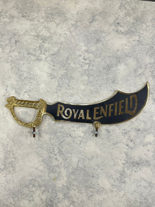 Royal Enfield Reborn Classic Electra Standard Battalion Meteor 350 , Super Meteor 650 , Hunter 350 Brass Front mudguard Talwar number plate